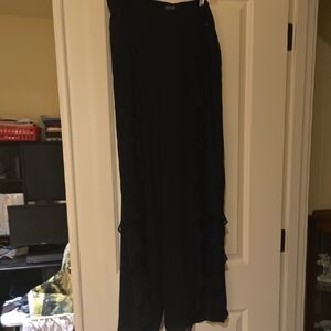 Vince Camuto Ruffle Down Sheer Slacks